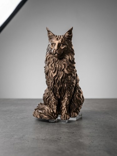 Maine coon cat statue decor - maine,